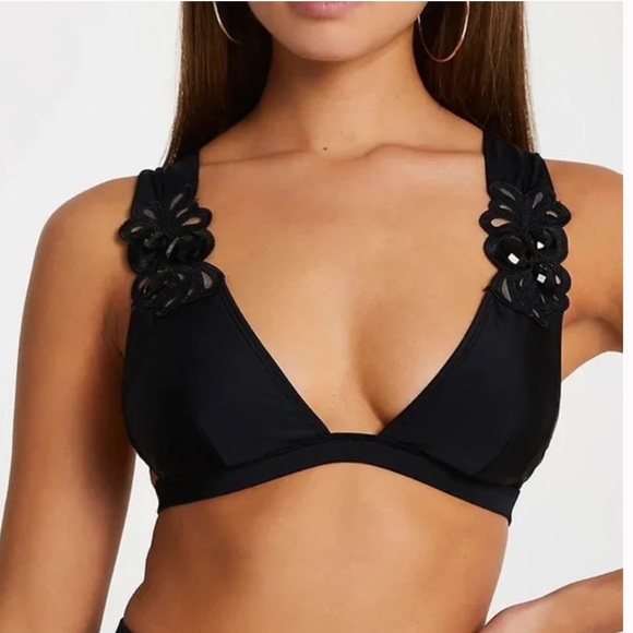 River Island Other - RIVER ISLAND | Resort Cornelli Jet Trim Bikini Top
